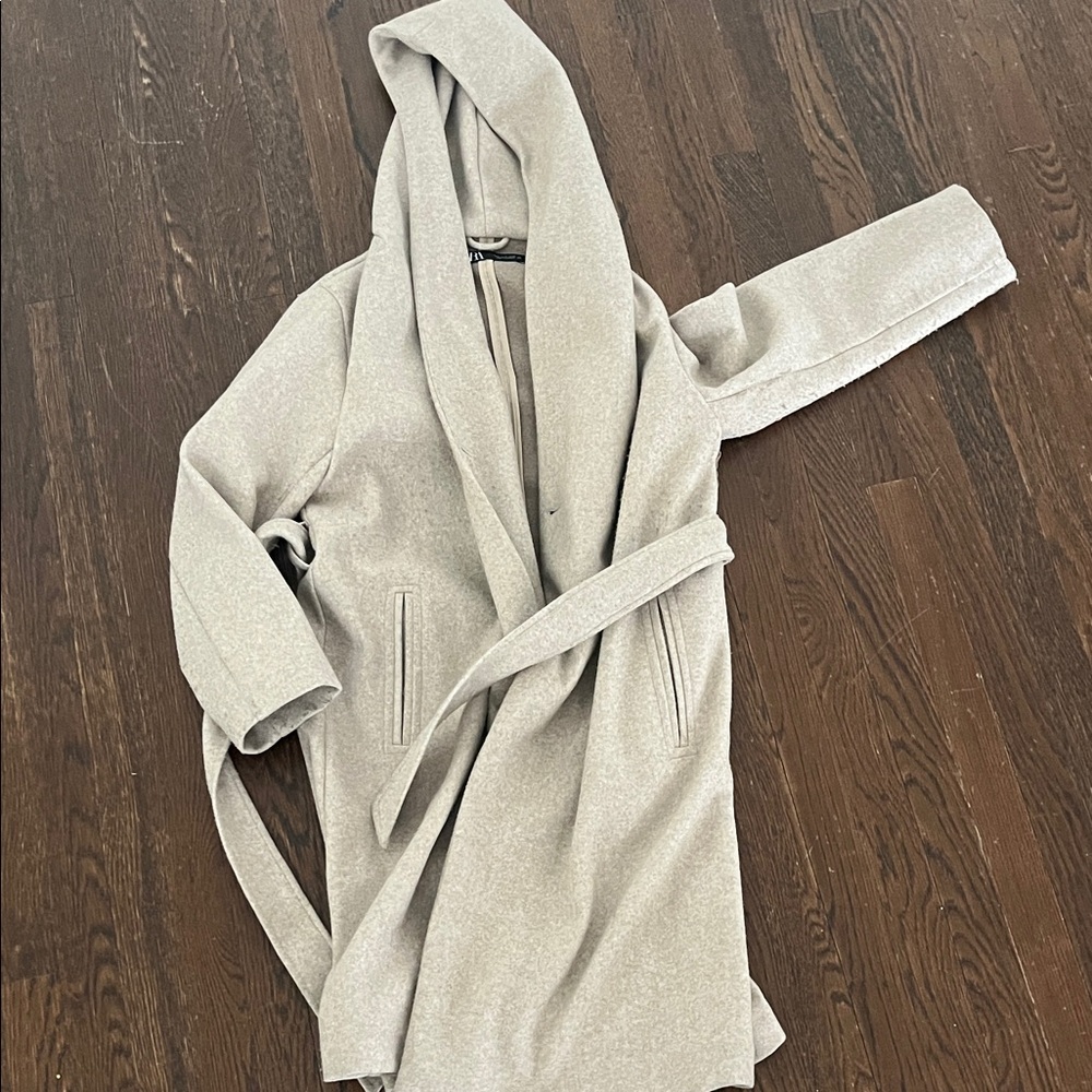 Zara Beige Wool Blend Coat